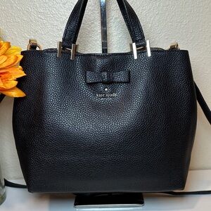 Kate Spade Pebbled leather Pershing St Gwyn bag Bow Accent & long strap